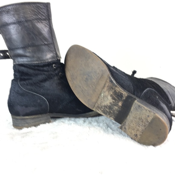 AllSaints Damisi Pony Hair Combat Boot Black 41 - Picture 8 of 16